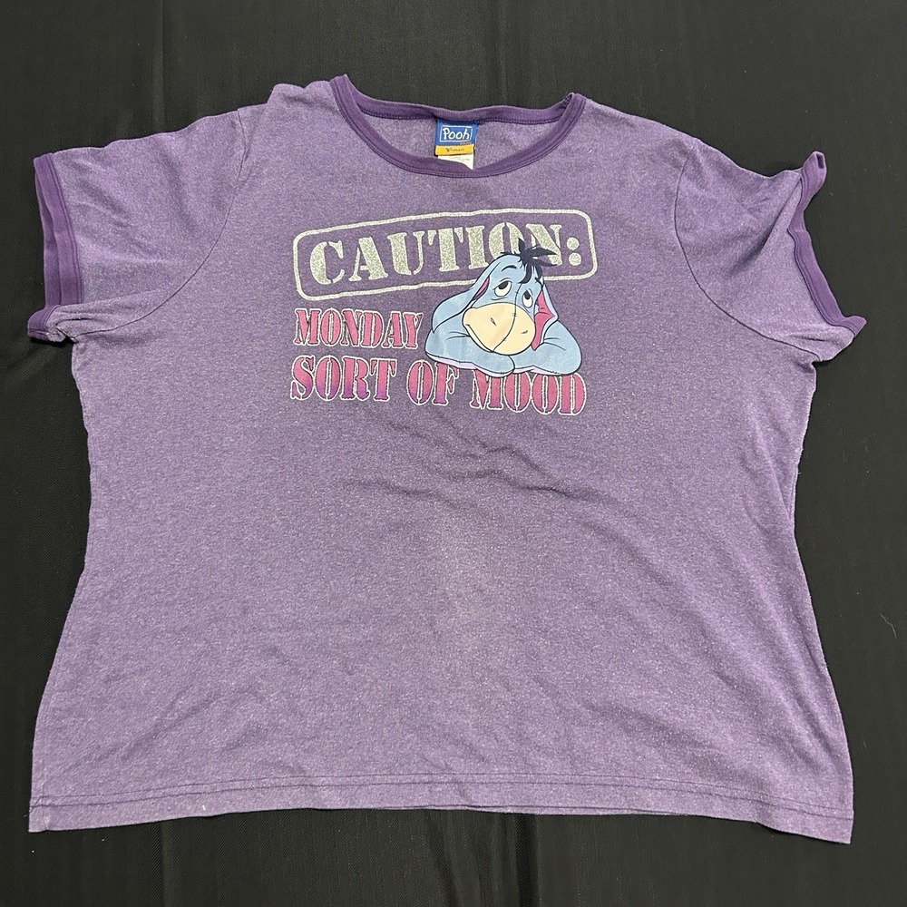 Vintage Pooh Eeyore T Shirt Women's 3XL Purple Graphic Funny Disney